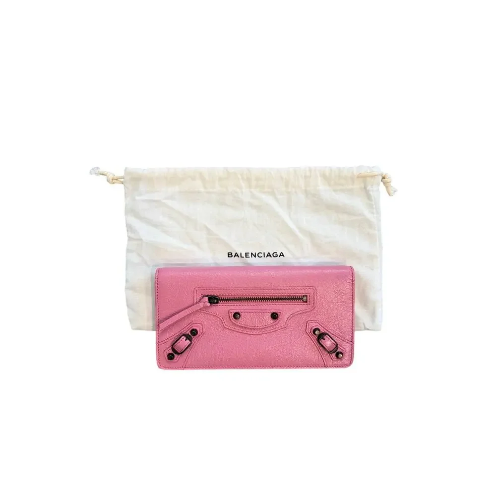 Balenciaga Pink Leather Wallet NEW